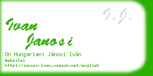 ivan janosi business card